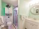 Clean bathroom with a shower/tub combo and updated vanity at 2240 Stickney Point Rd # 213, Sarasota, FL 34231