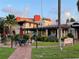 Restaurant patio with fountain and string lights at 3730 Cadbury Cir # 400, Venice, FL 34293