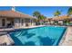 Inviting community pool with palm trees and tiled deck, perfect for relaxation at 201 Auburn Woods Cir, Venice, FL 34292