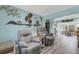 Open living area features coastal decorations, comfortable seating, and wood-look floors at 1985 Fairview Dr, Englewood, FL 34223