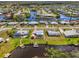 Aerial view of a waterfront community with canals, lush landscaping, and beautiful homes at 6627 Marius Rd, North Port, FL 34287