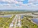 Sweeping aerial view capturing a tranquil neighborhood with stunning lakefront homes and lush trees at 19832 Bridgetown Loop, Venice, FL 34293