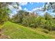 The lush backyard offers green space with trees and native vegetation at 19832 Bridgetown Loop, Venice, FL 34293