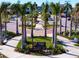 Aerial view of Downtown Wellen Park, showcasing palm-lined streets and a pedestrian-friendly environment at 19836 Bridgetown Loop, Venice, FL 34293