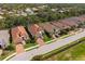 Neighborhood aerial view of homes featuring lush trees, pool enclosures, and a great lawn at 5665 Piccolo St, Nokomis, FL 34275