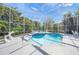 Relaxing screened pool area with a spa, surrounded by lush tropical landscaping at 746 Eagle Point Dr, Venice, FL 34285