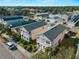 Birds eye view showcasing well-kept homes with balconies and mature landscaping in a pleasant neighborhood at 12468 Shimmering Oak Cir, Venice, FL 34293