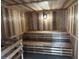 Inviting sauna with natural wood finishes, perfect for relaxation and wellness after a long day at 12580 Galapagos Ct # 107, Venice, FL 34293