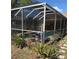 Screened pool area with tropical plants, cozy seating, and a relaxing atmosphere for enjoying the outdoors at 2863 Twinkle Ave, North Port, FL 34286