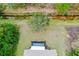 Aerial shot of backyard featuring a spacious yard, a mature shade tree and a screened in porch at 1893 Amato St, North Port, FL 34291