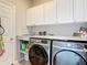 Well-equipped laundry room with modern appliances, sink, storage, and sleek white cabinetry at 2115 Pan American Blvd, North Port, FL 34287
