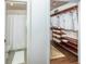 View from closet leading to bathroom with modern fixtures and an adjacent shower at 1200 Yawl Way, Venice, FL 34285