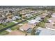 Bird's-eye view of a residential neighborhood with well-maintained lawns, mature landscaping, and private pools at 5875 Jackson, Venice, FL 34293