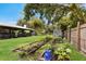 Well maintained backyard featuring a garden, shed, and plenty of space at 651 Percheron Cir, Nokomis, FL 34275