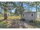 Outdoor shed in a backyard setting, providing extra storage space with mature landscaping at 8155 Mossborger Ave, North Port, FL 34287