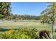Picturesque golf course with manicured putting green, flags, and native vegetation at 945 Chickadee Dr, Venice, FL 34285