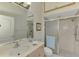 Clean bathroom featuring a single sink vanity and an enclosed glass shower at 1022 Yosemite Dr, Englewood, FL 34223