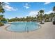 Spacious pool with zero entry, ample seating, and lush landscaping at 11415 Fort Lauderdale Pl, Venice, FL 34293