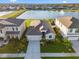 An aerial view of the home highlighting its proximity to a beautiful lake at 12637 Promenade Estates Blvd, Sarasota, FL 34238