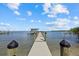 Beautiful dock leading to the serene, clear waters and boat lift at 14 Grouper Hole Dr, Boca Grande, FL 33921