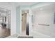 The main bathroom features a tub and shower combo with updated fixtures and finishes at 2114 S Biscayne Dr, North Port, FL 34287
