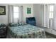 Bright bedroom with colorful bedding, a quaint desk, and natural light from two windows at 231 Redwood Rd, Venice, FL 34293