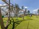 Community playground area with a climbing structure, slide, and various play features on an artificial turf surface at 268 Southampton Dr # 309, Venice, FL 34293