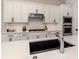 Bright kitchen with white cabinets, stainless steel appliances, and large black sink at 29176 Coral Harbour Dr, Englewood, FL 34223