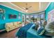 Inviting main bedroom with water views, sitting area, and bright decor at 471 Bayshore Rd, Nokomis, FL 34275