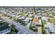 Panoramic aerial view of a mobile home community with a scenic pond at 508 Blackburn Blvd, North Port, FL 34287