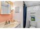 Functional bathroom with a vanity, shower, and clean design at 508 Blackburn Blvd, North Port, FL 34287