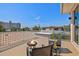 Lovely balcony area with a cozy fire pit and beautiful views of the nearby beach and city at 632 Valencia Rd, Venice, FL 34285