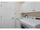 Functional laundry room with modern appliances and ample cabinet space for storage at 8603 46Th Avenue W Cir, Bradenton, FL 34210