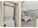 Stackable washer and dryer inside laundry closet next to bedroom entrance at 410 Mission E Trl # H, Venice, FL 34285