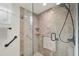 Modern bathroom featuring a spacious walk-in shower with marble tile at 1300 Lucaya Ave, Venice, FL 34285