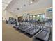 The fitness center features a row of modern treadmills with windows overlooking the outside at 20390 Cavallo Ct, Venice, FL 34292