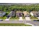 A bird's-eye view showcases the harmonious layout of homes in a well-planned community, surrounded by verdant landscaping at 228 Caserta Ct, North Venice, FL 34275