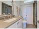 Modern bathroom featuring sleek fixtures, vanity, and a glass-enclosed shower at 700 Golden Beach Blvd # 224, Venice, FL 34285