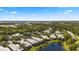 Aerial neighborhood view with ponds, lush landscaping, and multiple community amenities nearby at 902 Tartan Dr # 29, Venice, FL 34293