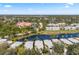A view from above of the property next to a body of water within a community at 902 Tartan Dr # 29, Venice, FL 34293
