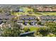 Scenic aerial view of community condos with lush lawns, landscaping, and a nearby golf course and lake at 903 Gondola Park Dr # 903, Venice, FL 34292