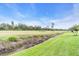 Beautiful backyard with green grass, creek and landscaping at 936 Capri Isles Blvd # 104, Venice, FL 34292