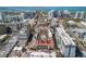 Stunning aerial view of the building showcasing beautiful city and water views at 100 Central Ave # C619, Sarasota, FL 34236