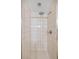 This is a clean, tiled shower stall with a shower head and soap dish at 100 Central Ave # C619, Sarasota, FL 34236