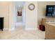 Neutral-toned hallway with decorative accents at 10742 Ironbridge Dr, Venice, FL 34293