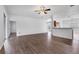 Expansive living area with modern floors and an open layout, leading into the kitchen at 2038 Mincey Ter, North Port, FL 34286