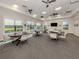 Community clubhouse featuring multiple tables and seating, with large windows offering scenic views at 4123 Cascade Falls Dr, Sarasota, FL 34243
