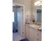 Bathroom vanity with mirror, drawers, and faucet at 457 Longwood Dr, Venice, FL 34285