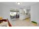 Dining area with tile floors and views of the backyard at 521 Circlewood Dr # Q11, Venice, FL 34293