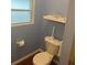 Toilet next to light blue walls, a shelf and a window at 524 S Cervina Dr, Venice, FL 34285